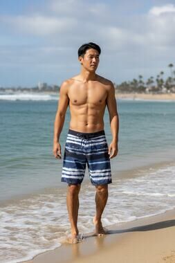 Dakine Men’s Boardshorts Size 30 Blue White Stripe Surf Swim Trunks